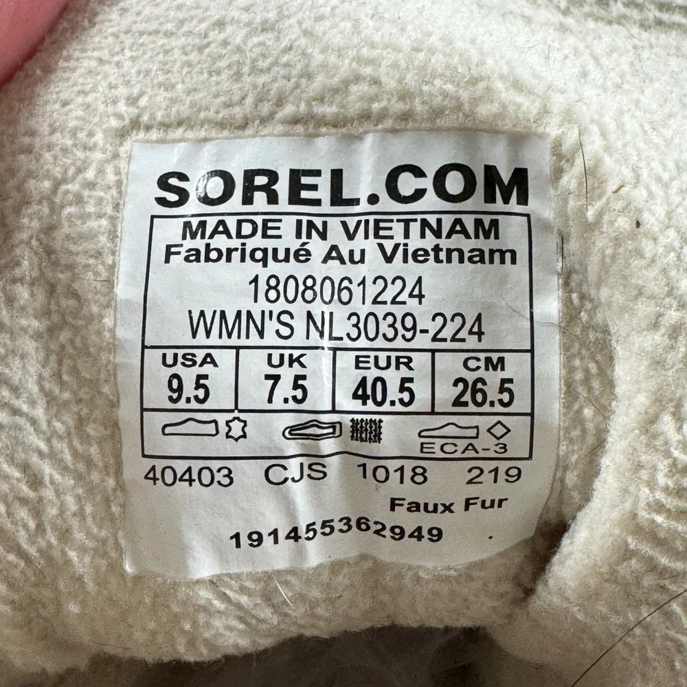 Sorel Women's Size 9.5 Brown Joan Waterproof Faux Fur Suede Boots NL3039-224